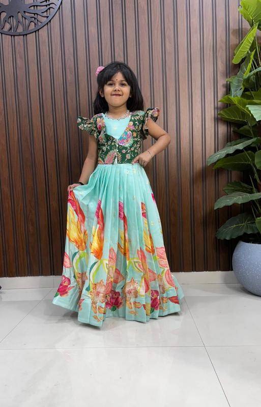 NEW LAUNCING KIDS GOWN silk Bulk kids wear market in Ahmedabad
